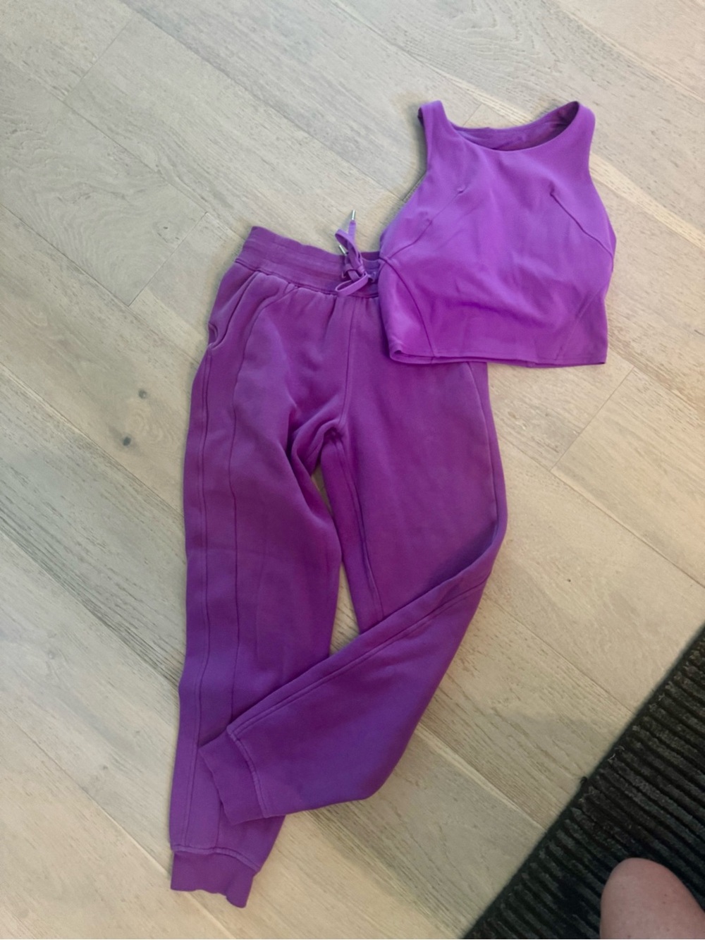 Lulu Lemon Purple Women's Crop Tank & Jogger Set